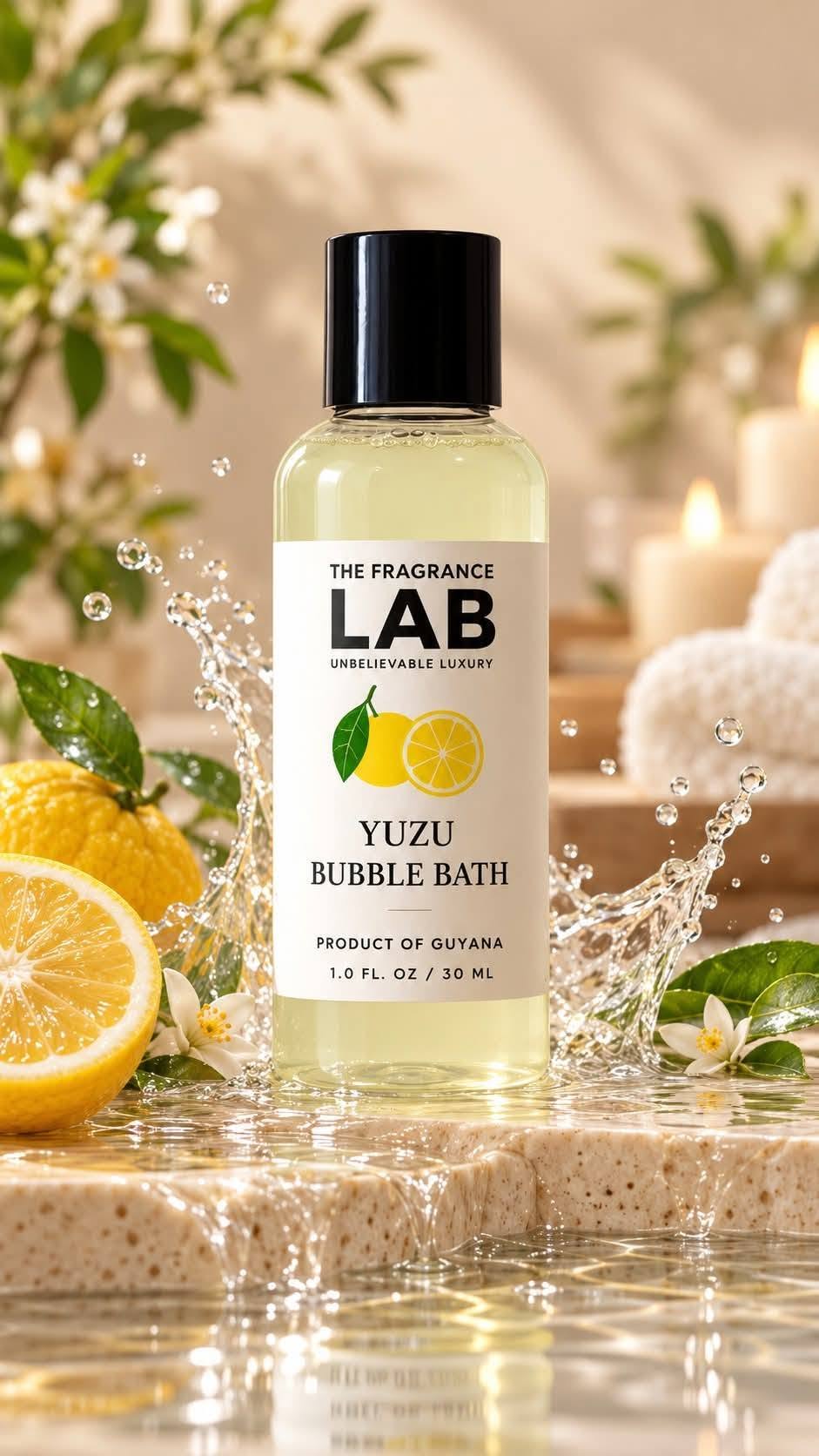 The Fragrance Lab Yuzu bubble bath, 30 ml pictured